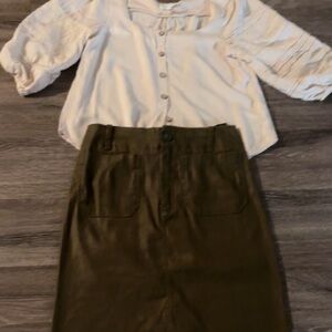 Böhme 3/4 ivory blouse sz XSMALL